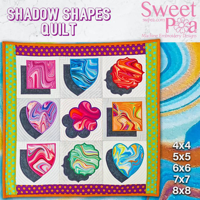 Shadow Shapes Quilt 4x4 5x5 6x6 7x7 8x8 - Sweet Pea