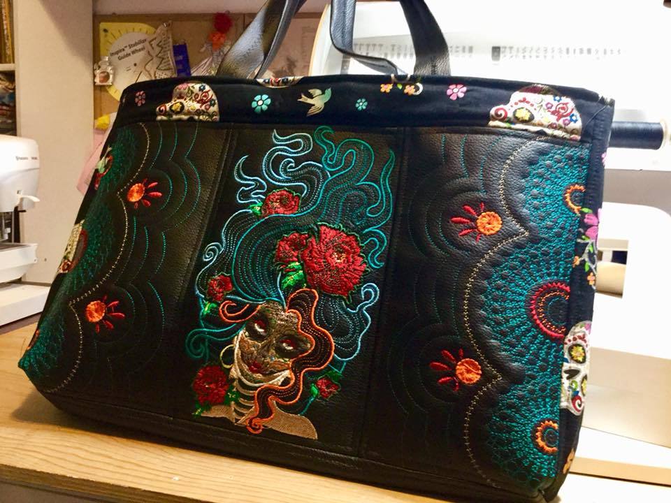 Day of the Dead laptop bag 5x7 6x10 7x12 - Sweet Pea Australia In the hoop machine embroidery designs. in the hoop project, in the hoop embroidery designs, craft in the hoop project, diy in the hoop project, diy craft in the hoop project, in the hoop embroidery patterns, design in the hoop patterns, embroidery designs for in the hoop embroidery projects, best in the hoop machine embroidery designs perfect for all hoops and embroidery machines