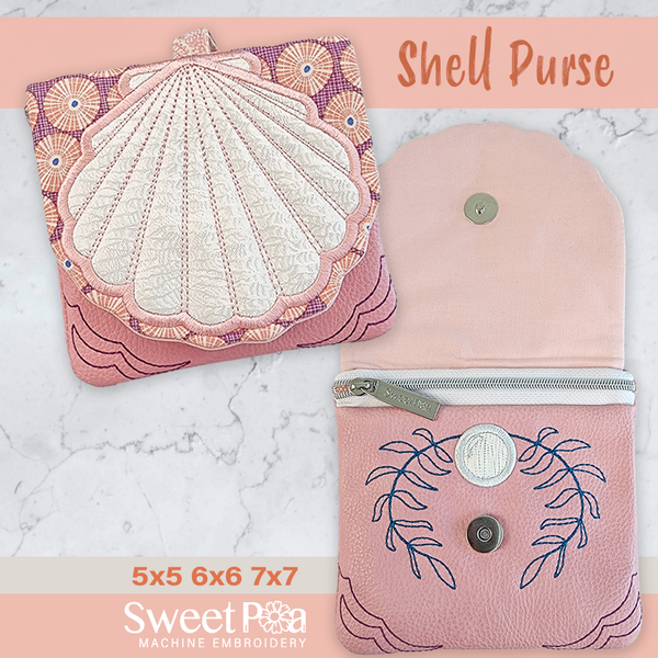 Shell Purse 5x5 6x6 7x7 - Sweet Pea