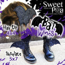 Shoelace Bat Wings 5x7 and Hair Clip 4x4 - Sweet Pea