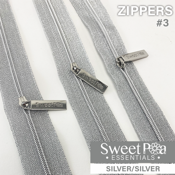 Sweet Pea #3 Zippers - Silver/Silver | Sweet Pea.