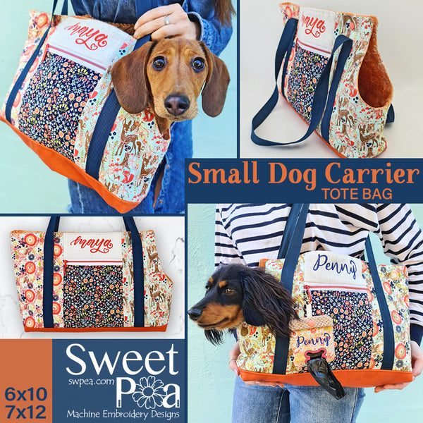 Small Dog Carrier Tote Bag 6x10 7x12 | Sweet Pea.
