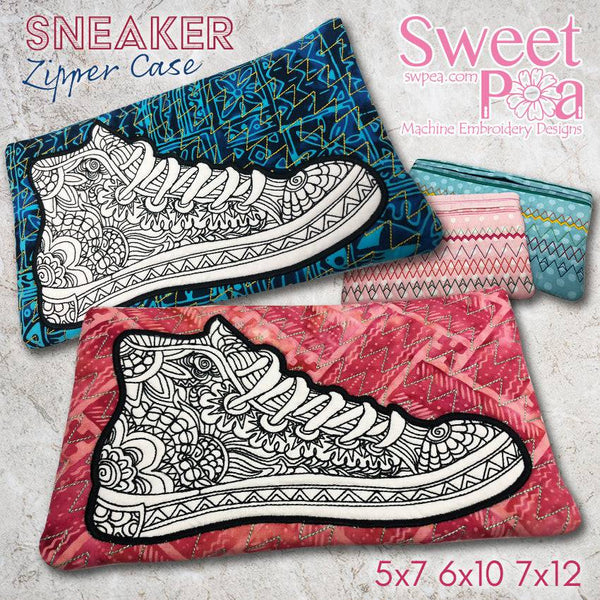 Sneaker Zipper Case 5x7 6x10 and 7x12 - Sweet Pea