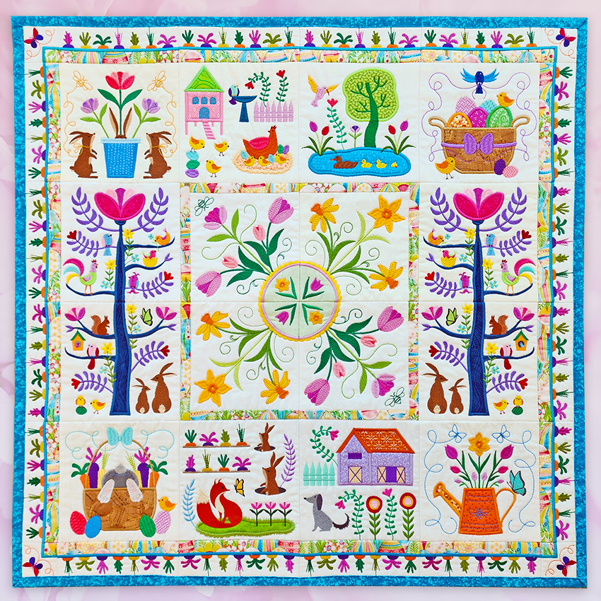 Spring Things Quilt Bulk Pack 4x4 5x5 6x6 7x7 In the hoop machine embroidery designs