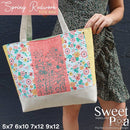 Spring Redwork Tote Bag 5x7 6x10 7x12 9x12 - Sweet Pea