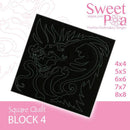 Square Quilt Block 4 Dragon 4x4 5x5 6x6 7x7 8x8 - Sweet Pea