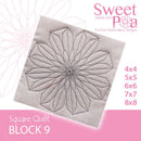 Square Quilt Block 9 4x4 5x5 6x6 7x7 8x8 - Sweet Pea