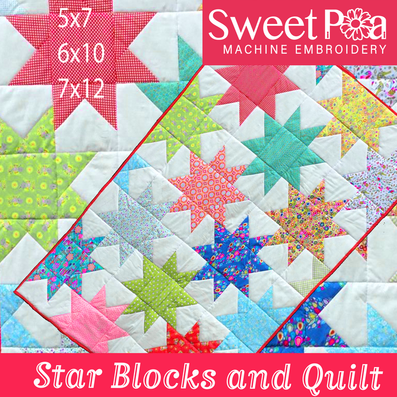 Machine Embroidery Projects Star Blocks and Quilt