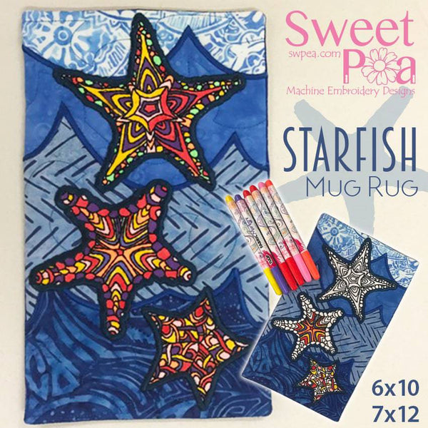 Starfish Colouring in Mugrug 6x10 and 7x12 - Sweet Pea