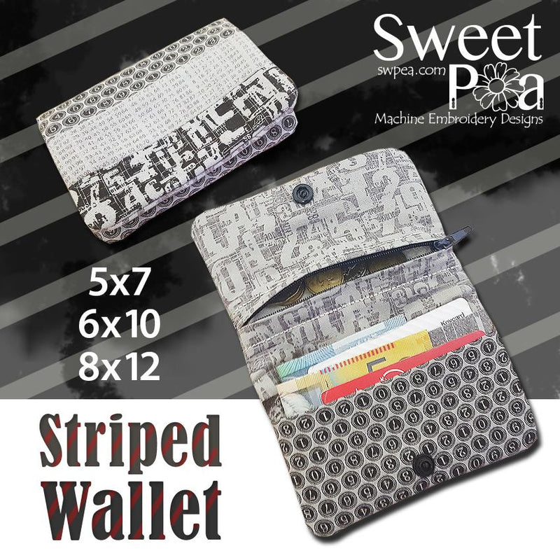 Machine Embroidery Projects - Striped Wallet