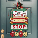 Santa Please Stop Here Hanger 5x7 6x10 7x12 - Sweet Pea In The Hoop Machine Embroidery Design