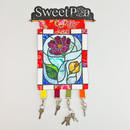 Stained Glass Key Hanger 5x7 6x10 7x12 - Sweet Pea In The Hoop Machine Embroidery Design