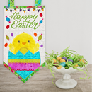 Happy Easter Flag 5x7 6x10 7x12 - Sweet Pea In The Hoop Machine Embroidery Design