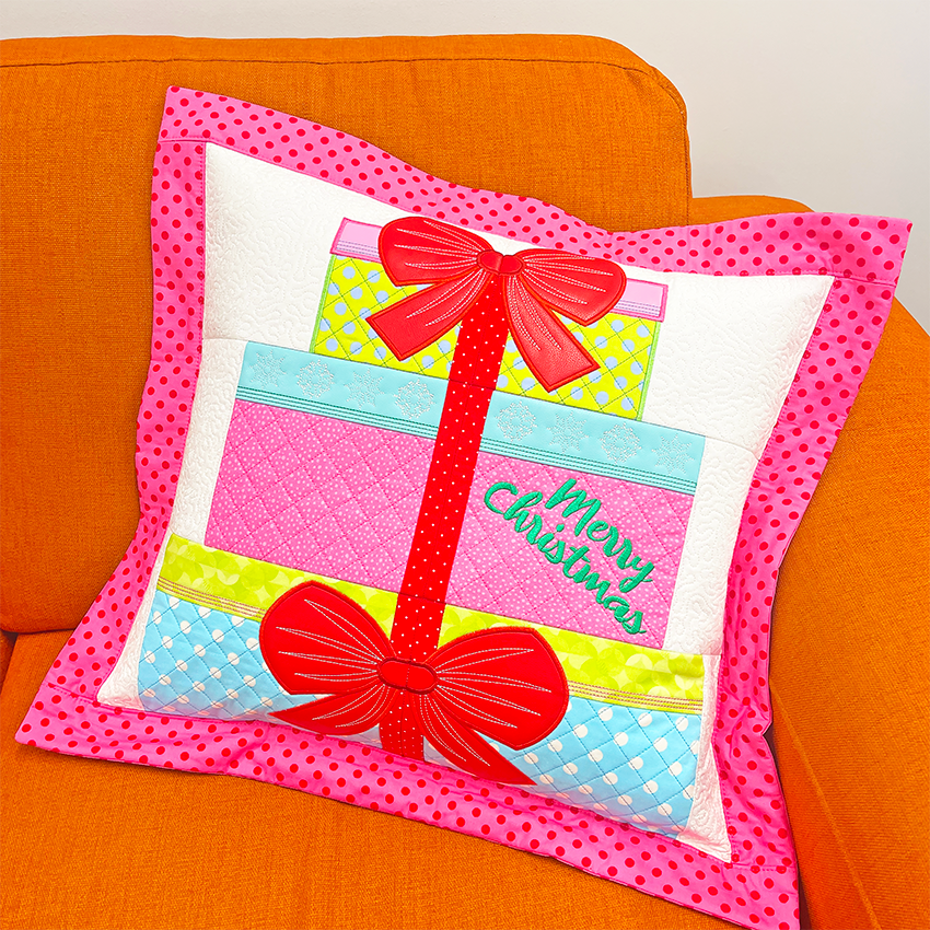 Present Cushion 5x7 6x10 7x12 In the hoop machine embroidery designs