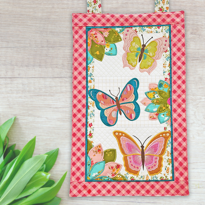 Floral Butterfly Hanger 5x7 6x10 7x12 - Sweet Pea In The Hoop Machine Embroidery Design