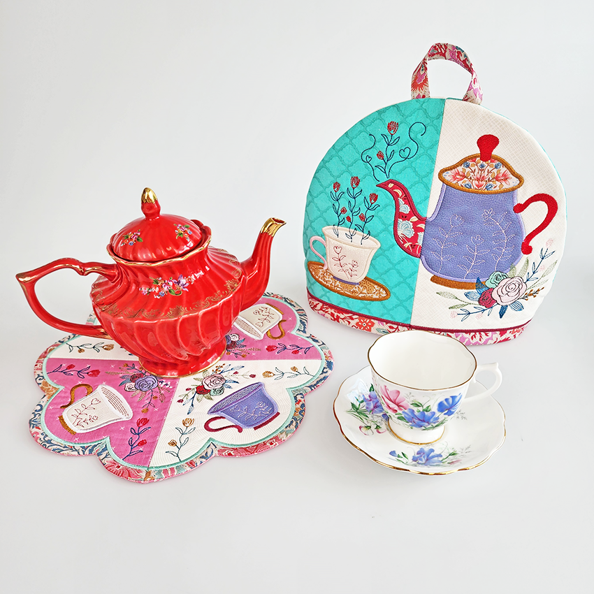 Tea Cosy 5x7 6x10 8x12 In the hoop machine embroidery designs