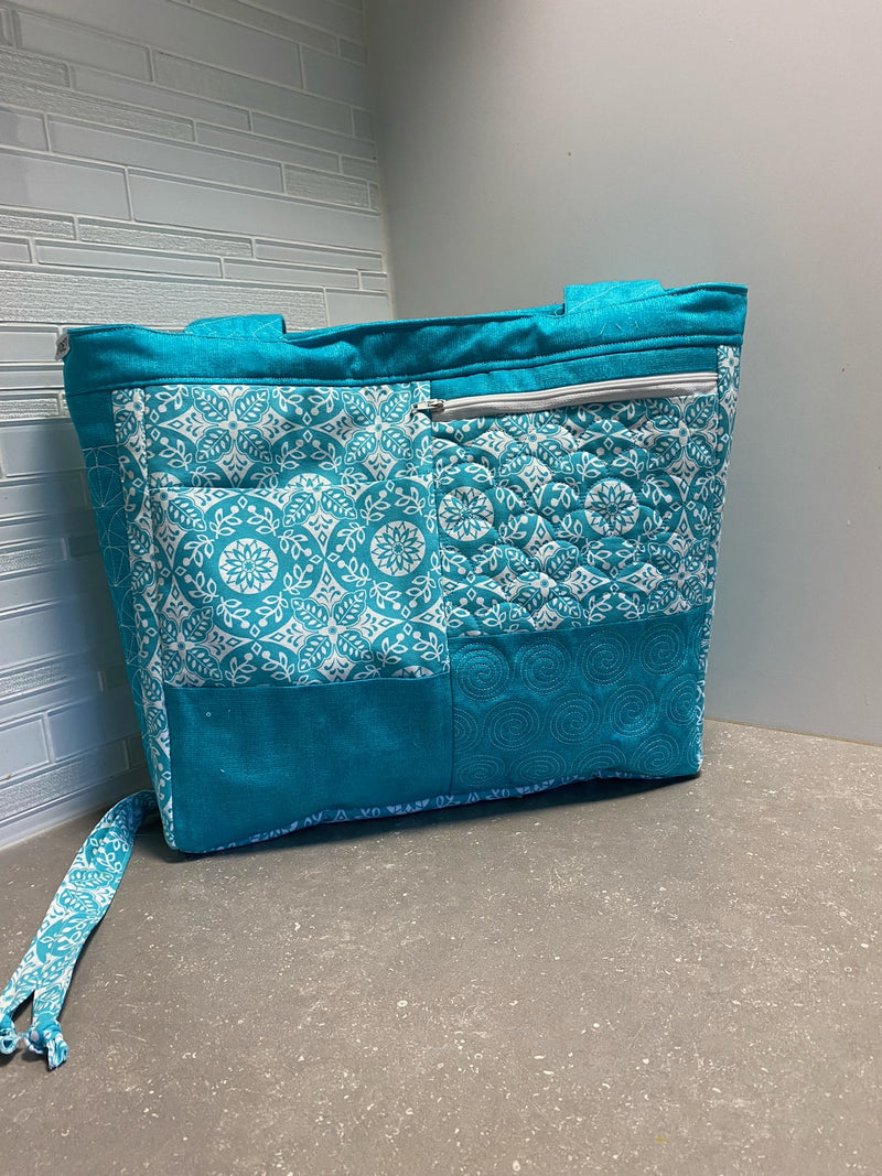 Grey Embroidery Bag, Portable Embroidery Project Storage for