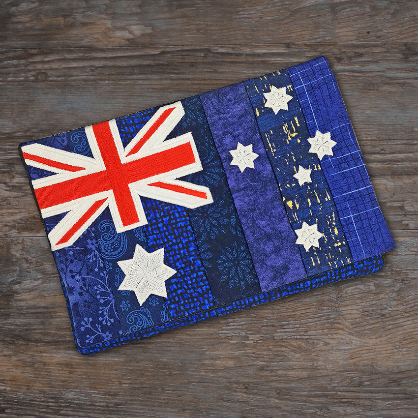 Australian Flag Tablet Cover & Phone Case 5x7 6x10 7x12 and 8x12 - Sweet Pea Australia In the hoop machine embroidery designs. in the hoop project, in the hoop embroidery designs, craft in the hoop project, diy in the hoop project, diy craft in the hoop project, in the hoop embroidery patterns, design in the hoop patterns, embroidery designs for in the hoop embroidery projects, best in the hoop machine embroidery designs perfect for all hoops and embroidery machines