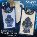 Bluework Jar Tablet Case Cross Stitch - Sweet Pea