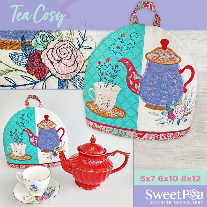 Tea Cosy Cover in the Hoop Machine Embroidery Design