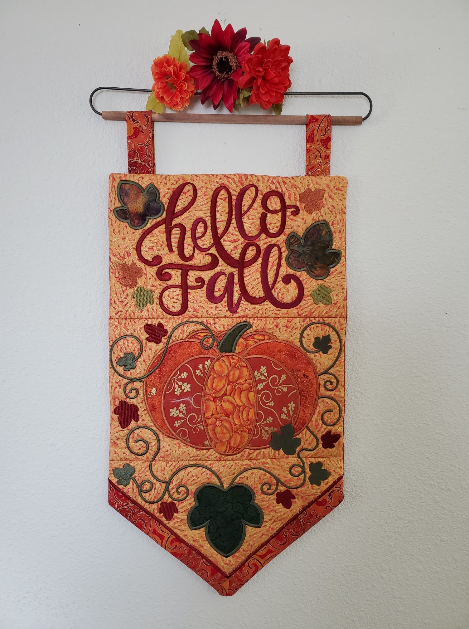 Hello Fall/Autumn Flag 5x7 6x10 7x12 - Sweet Pea Australia In the hoop machine embroidery designs. in the hoop project, in the hoop embroidery designs, craft in the hoop project, diy in the hoop project, diy craft in the hoop project, in the hoop embroidery patterns, design in the hoop patterns, embroidery designs for in the hoop embroidery projects, best in the hoop machine embroidery designs perfect for all hoops and embroidery machines