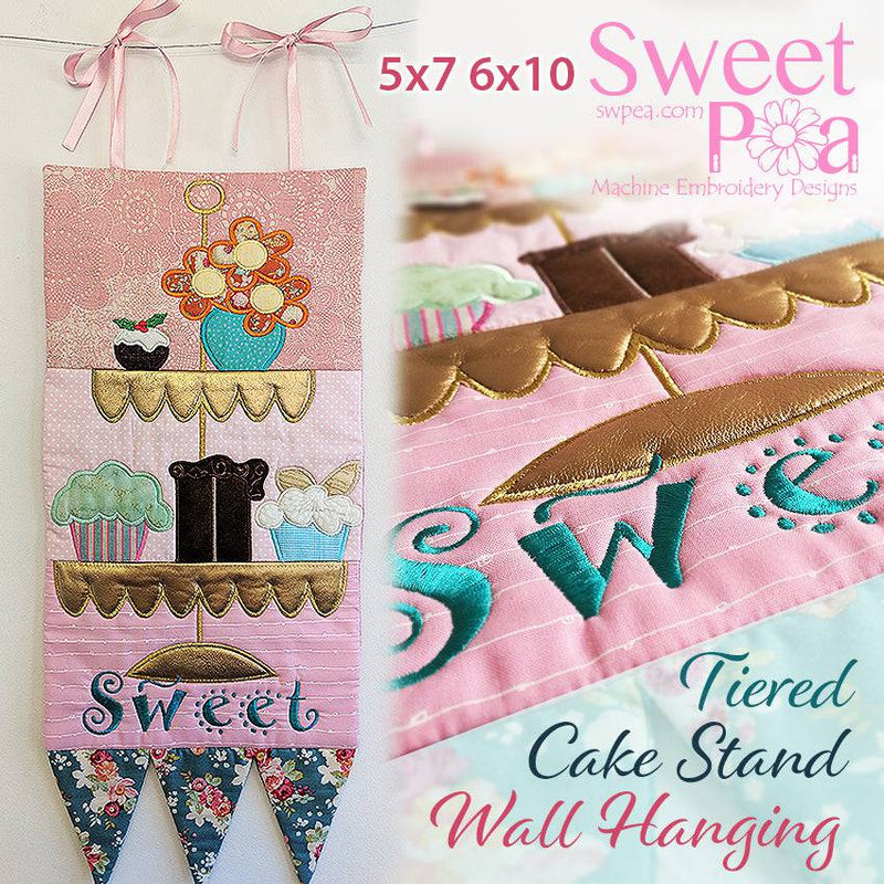 Tiered Cake Stand Wall Hanging 5x7 6x10 - Sweet Pea