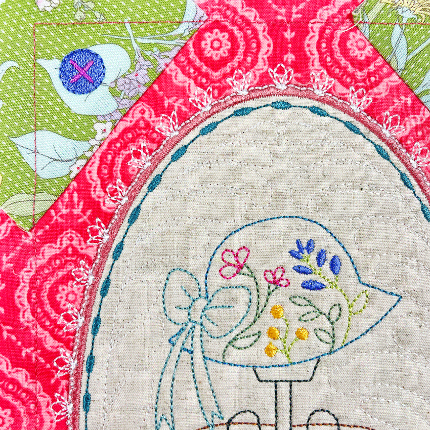 BOM Treasured Notions Quilt - Block 7 - Sweet Pea Australia In the hoop machine embroidery designs. in the hoop project, in the hoop embroidery designs, craft in the hoop project, diy in the hoop project, diy craft in the hoop project, in the hoop embroidery patterns, design in the hoop patterns, embroidery designs for in the hoop embroidery projects, best in the hoop machine embroidery designs perfect for all hoops and embroidery machines