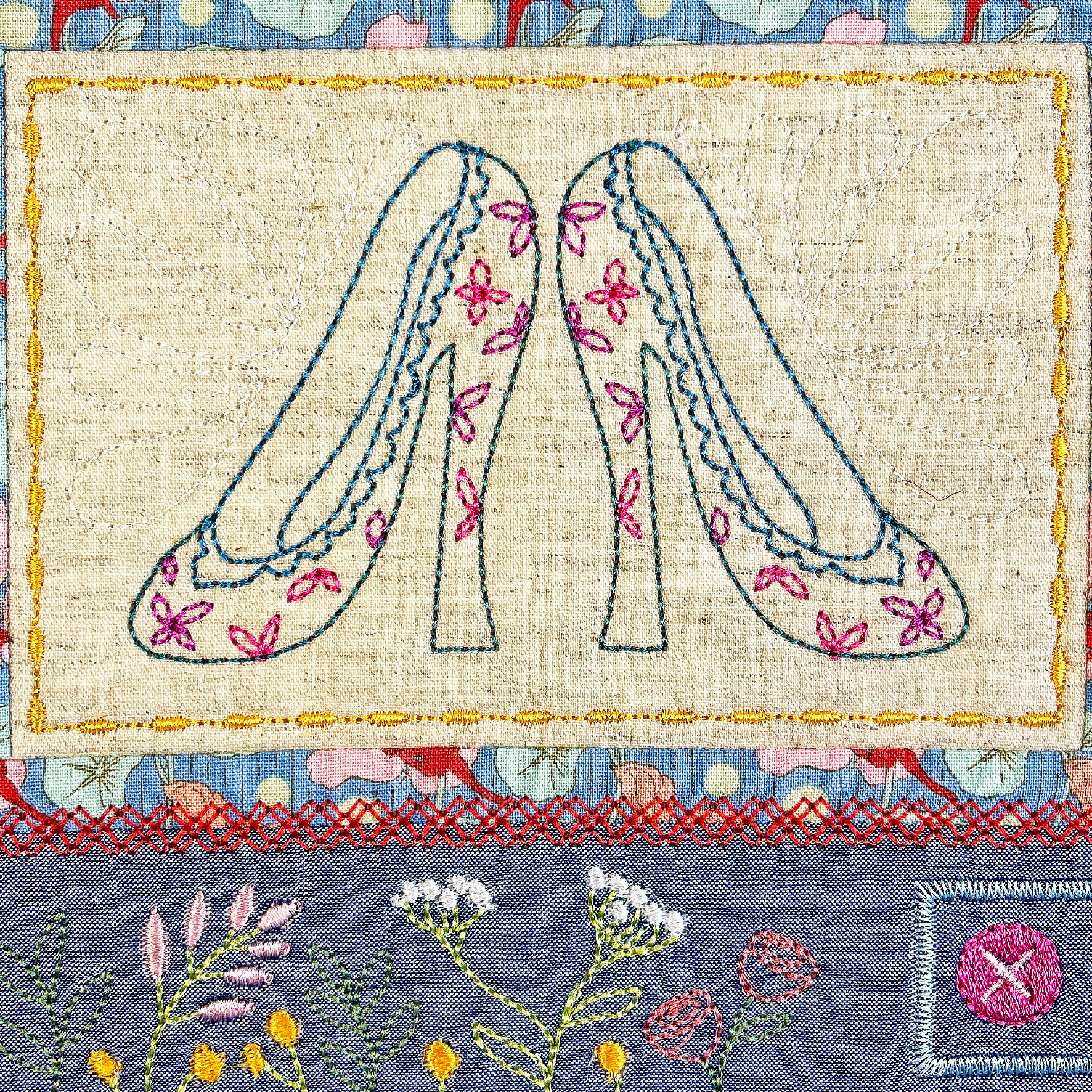 BOM Treasured Notions Quilt - Block 8 In the hoop machine embroidery designs