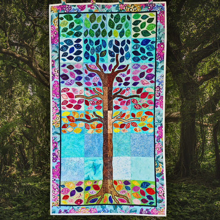 Art Quilt - Crazy Trees - Wall Hanging - FREE hotsell SHIPPING