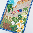 Tropical Beach Scene Hanger 5x7 6x10 and 7x12 - Sweet Pea In The Hoop Machine Embroidery Design