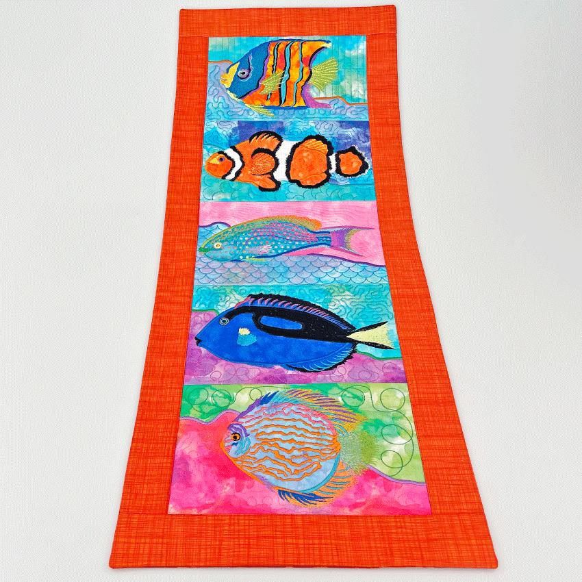 Tropical Fish Table Runner 6x10 7x12