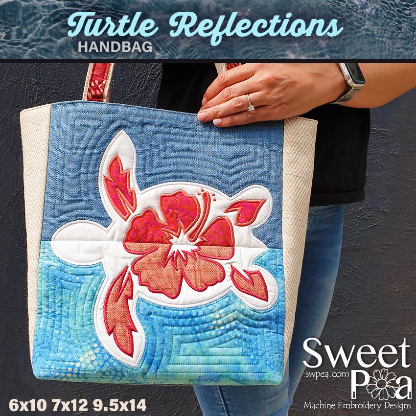 Turtle Reflections Bag 6x10 7x12 and 9.5x14 - Sweet Pea Australia In the hoop machine embroidery designs. in the hoop project, in the hoop embroidery designs, craft in the hoop project, diy in the hoop project, diy craft in the hoop project, in the hoop embroidery patterns, design in the hoop patterns, embroidery designs for in the hoop embroidery projects, best in the hoop machine embroidery designs perfect for all hoops and embroidery machines