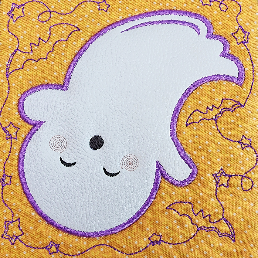 Cute Ghost Runner 4x4 5x5 6x6 7x7 In the hoop machine embroidery designs