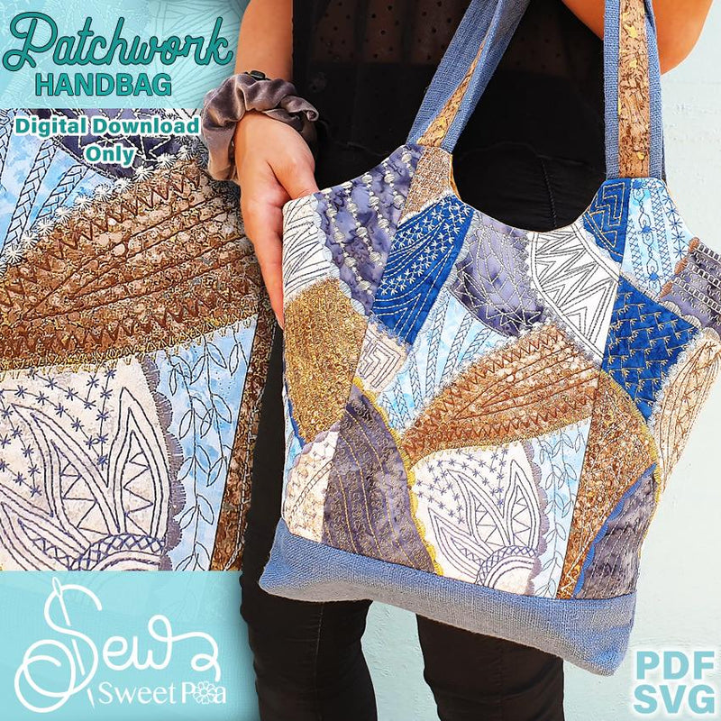 Quilted Patchwork tote Bag Sewing Tutorial With Pockets - YouTube