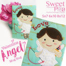 Valentine Angel Mugrug 5x7 6x10 8x12 - Sweet Pea