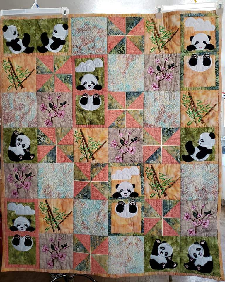 Panda Quilt 5x5 6x6 and 7x7 - Sweet Pea Australia In the hoop machine embroidery designs. in the hoop project, in the hoop embroidery designs, craft in the hoop project, diy in the hoop project, diy craft in the hoop project, in the hoop embroidery patterns, design in the hoop patterns, embroidery designs for in the hoop embroidery projects, best in the hoop machine embroidery designs perfect for all hoops and embroidery machines