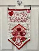 Valentine's Flag 5x7 6x10 7x12 - Sweet Pea In The Hoop Machine Embroidery Design