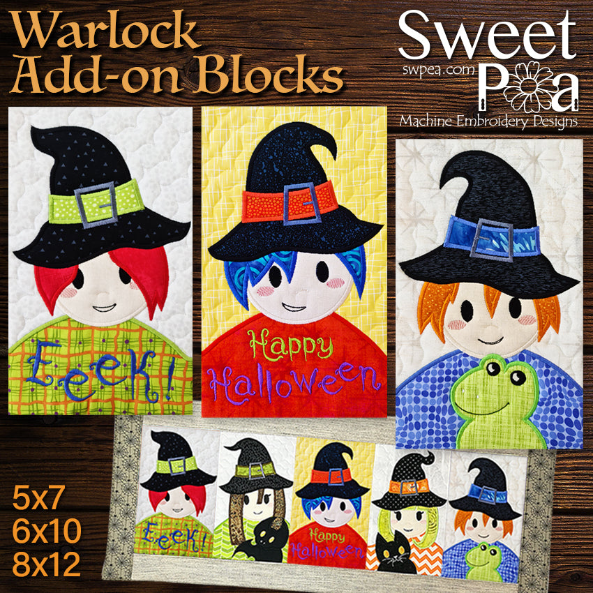 Warlock Add-on Blocks 5x7 6x10 8x12 - Sweet Pea Australia In the hoop machine embroidery designs. in the hoop project, in the hoop embroidery designs, craft in the hoop project, diy in the hoop project, diy craft in the hoop project, in the hoop embroidery patterns, design in the hoop patterns, embroidery designs for in the hoop embroidery projects, best in the hoop machine embroidery designs perfect for all hoops and embroidery machines