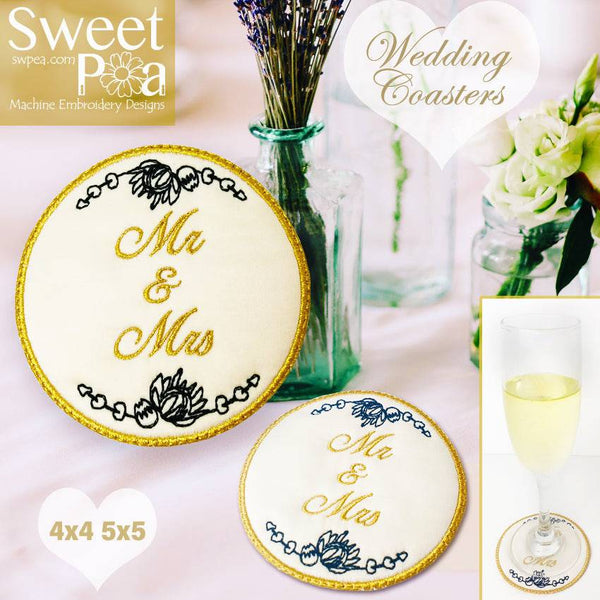 Wedding Coasters 4x4 5x5 - Sweet Pea