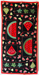 Watermelon table runner, mugrug, coaster set 4x4 5x7 6x10 8x12 in the hoop machine embroidery design - Sweet Pea