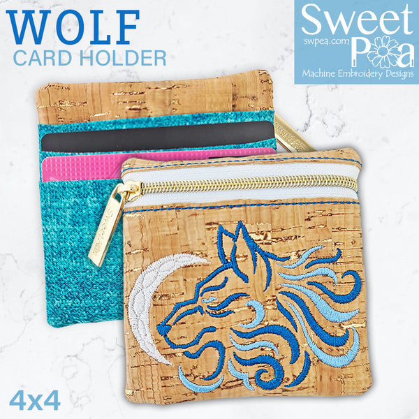Wolf Card Holder 4x4 | Sweet Pea.