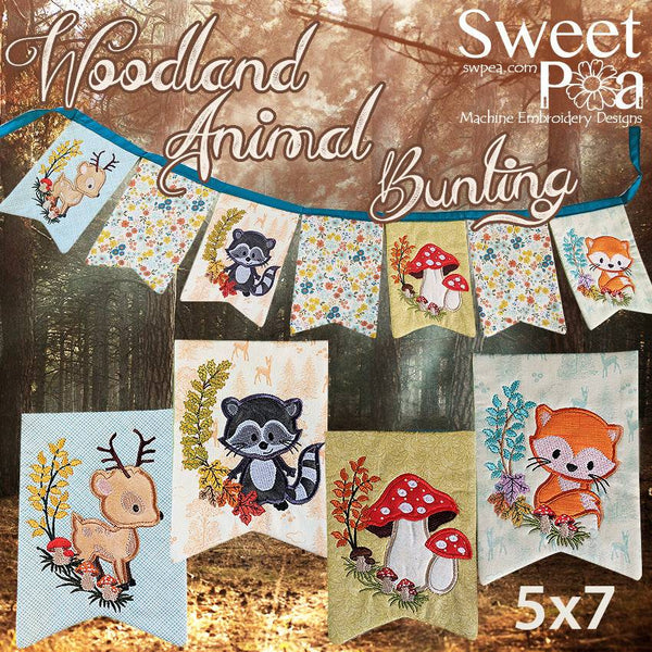 Woodland Animal Bunting 5x7 - Sweet Pea