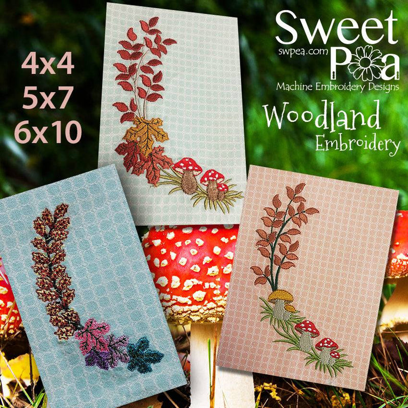 Woodland machine embroidery designs 4x4 5x7 and 6x10 In The Hoop (ITH) - Sweet Pea