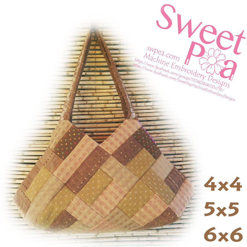 Woven bag 4x4 5x5 6x6 in the hoop machine embroidery design - Sweet Pea