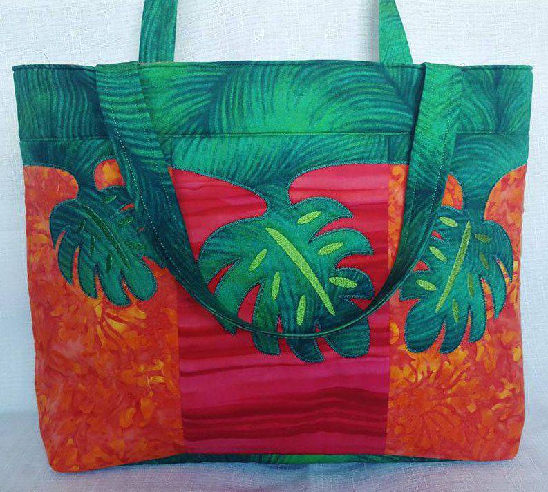 Hawaiian Leaf Beach Bag 5x7 6x10 7x12 9x12 - Sweet Pea