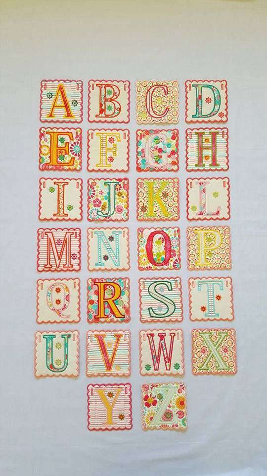 Alphabet Bunting 4x4 5x5 6x6 - Sweet Pea