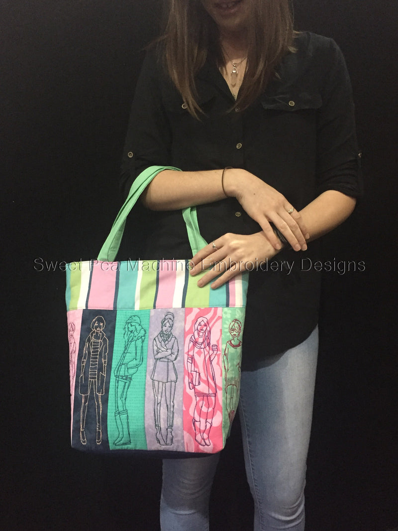 Fashion Ladies tote bag 5x7 6x10 | Sweet Pea.