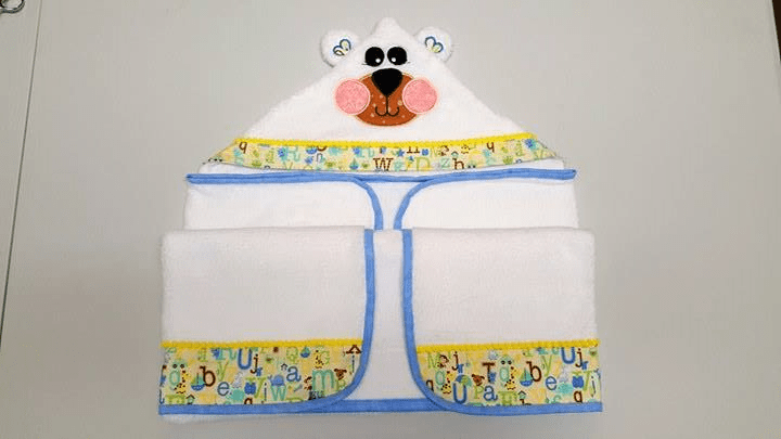 Bear Hooded Towel 5x7 - Sweet Pea
