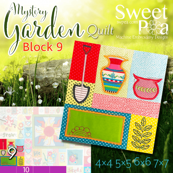 Mystery Garden BOM Sew Along Quilt Block 9 - Sweet Pea