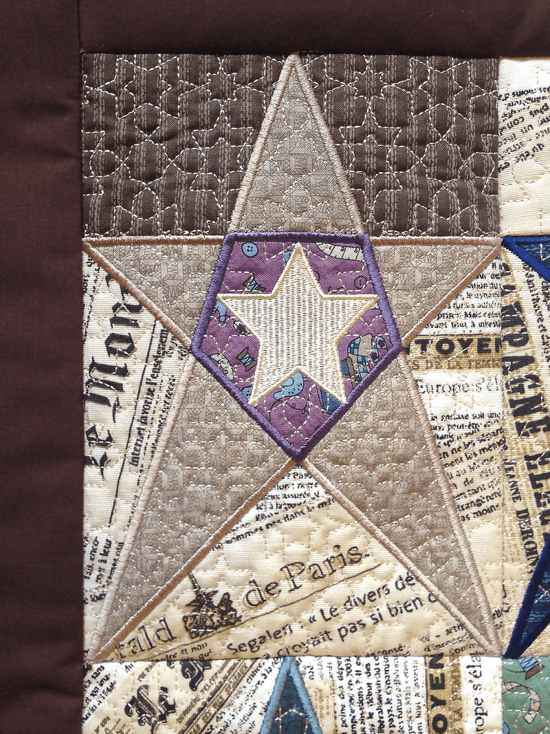 In The Hoop Embroidery Design - Star Blocks & Quilt
